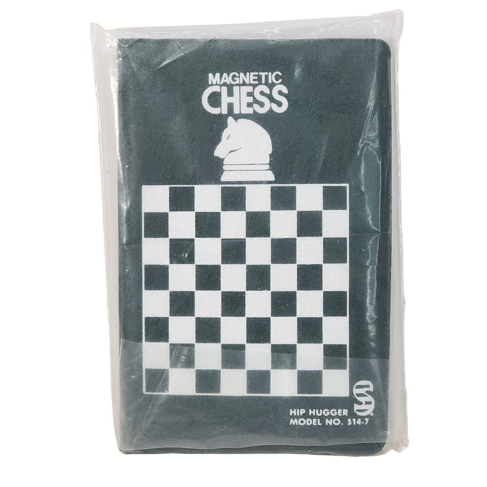 Vtg Travel Magnetic Chess Hip Hugger Model No 514-7 Green Complete